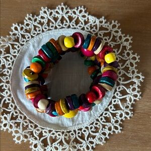 Colorful Wooden Bead Bracelet